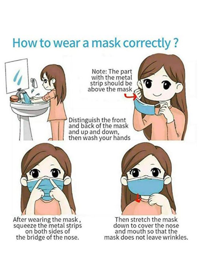 نيبمينينت 20-Piece 3 Ply Kids Disposable Face Mask With Heart Design - Image 2