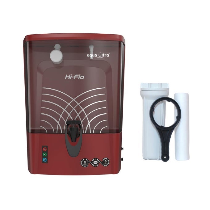 HIFLO WATER PURIFIER 9L STORAGE CAPACITY ISI CERTIFIED RO UV UF UVPROTECTED TANK LED INDICATION PURIFICATION UP TO 15 LITERS PER HOUR SUITABLE FOR ALL TYPE OF WATER SOURCES