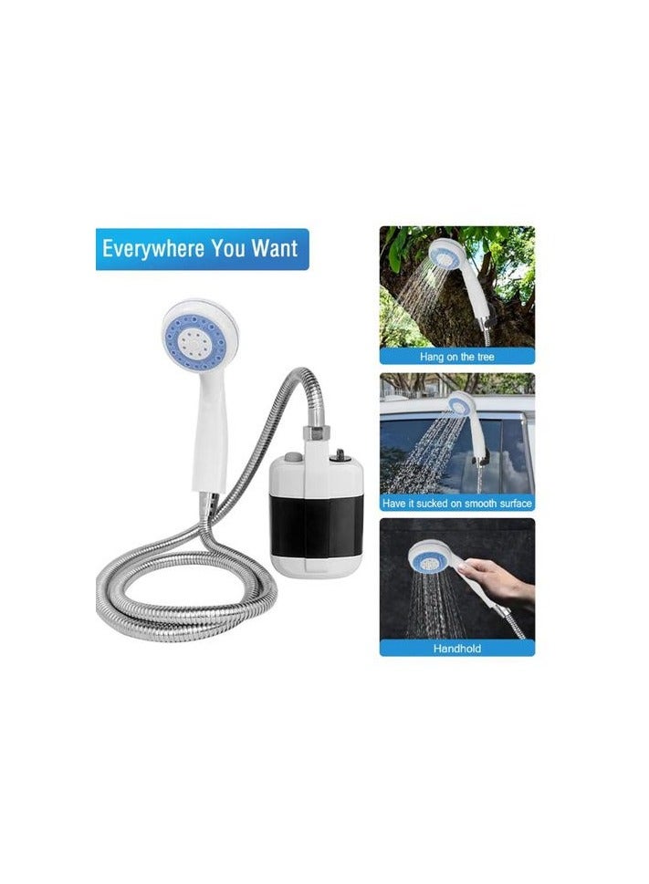 دش تخييم محمول مُحسّن - مضخة USB كهربائية قابلة لإعادة الشحن، تصميم مقاوم للماء وقابل للتعديل للتخييم والمشي لمسافات طويلة وغسيل السيارات واستحمام الحيوانات الأليفة  - Image 3