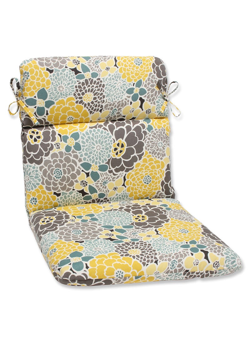 Pillow Perfect Pillow Perfect Bright Floral IndoorOutdoor 1 Piece Split Back Round Corner Chair Seat Cushion with Ties Deep Seat Weather and Fade Resistant 405 x 21 BlueTan Lois 1 Count 