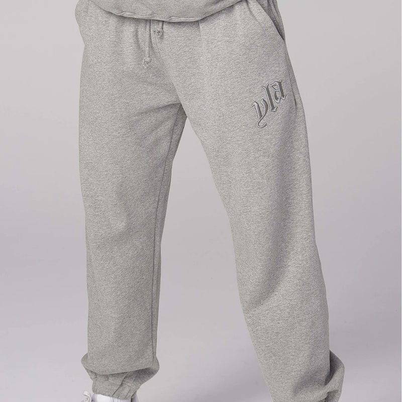 YOUNGLA New Mens Sports Pants Heavy-weight Trousers with Trousers and Embroidery Trousers for Joggers Sports Fitness Leg Pants Grey - Image 5