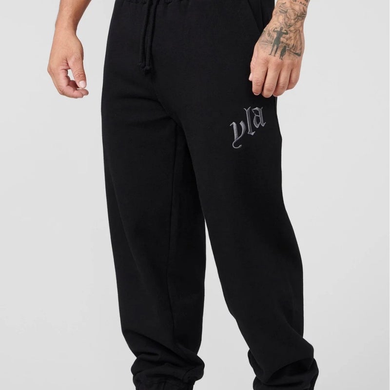 YOUNGLA New Mens Sports Pants Heavy-weight Trousers with Trousers and Embroidery Trousers for Joggers Sports Fitness Leg Pants Grey - Image 4