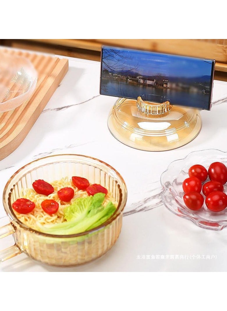 Home Box - Soup Bowl and Glass Mugs with Lid and Small Handle700 ml Mixing Cereal Oatmeal Microwave Safe Kitchen Accessories Liquid Milk Cups for Breakfast Coffee Ice Cream Snacks Salad Yogurt11.9X15CM - Image 1