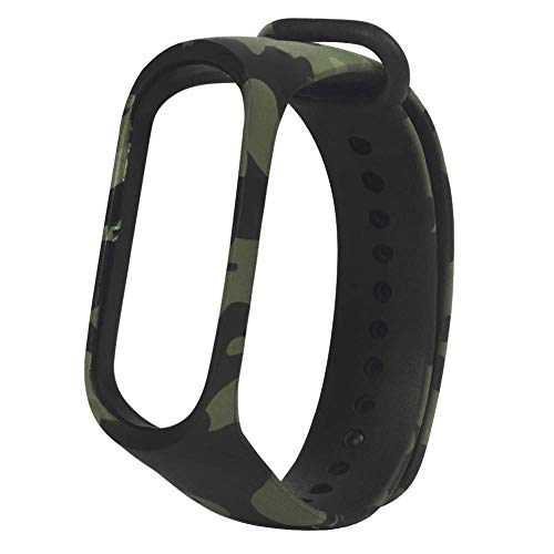 VEROX Replacement Strap Compatible with Mi band 3 Army & Mi band 4 Green Army Camouflage Replacement Military Strap Wrist Band Bracelet - Image 1