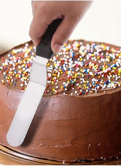 Generic Spatula knife for spreading cream and making sweets, made of stainless steel, with a black handle  - Image 1