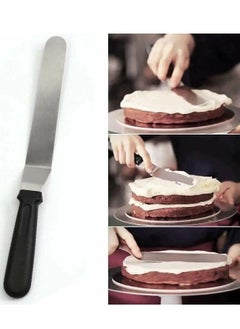 Generic Spatula knife for spreading cream and making sweets, made of stainless steel, with a black handle  - Image 3
