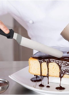 Generic Spatula knife for spreading cream and making sweets, made of stainless steel, with a black handle  - Image 4