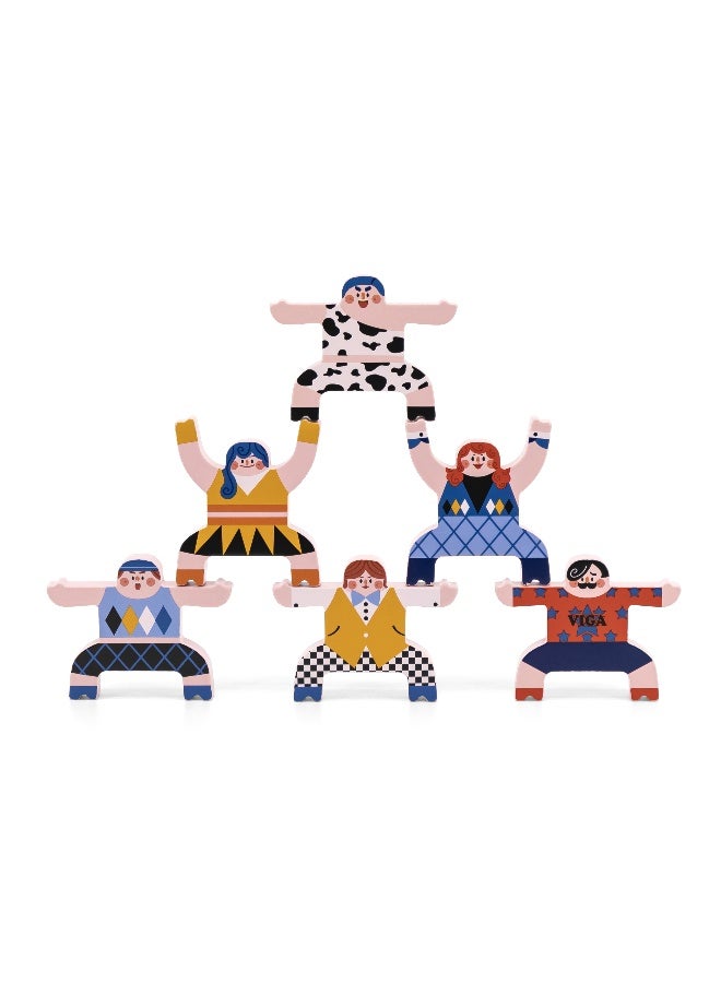 Viga Circus Stacking Game for Kids Age 3+ | Wooden Educational Balancing and Sorting Toy with Circus Figures - Image 3
