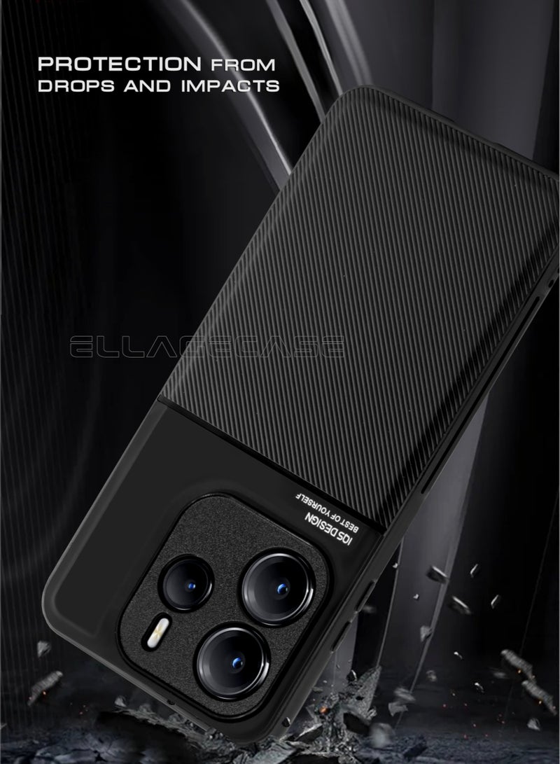 ELLAGECASE حافظة فاخرة رفيعة للغاية لهاتف Xiaomi Redmi Note 14 5G، لوحة معدنية مخفية، تصميم نحيف، سهل الحمل، وحماية معززة للكاميرا - Image 2