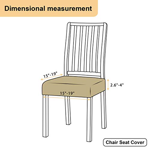 DyFun Chair Seat Covers Jacquard Removable Washable Chair Seat Slipcovers Anti-Dust Stretch Spandex Seater Cover Dining Room Upholstered Chair Protector(2 pcs, Jacquard Smoky Blue) - Image 3