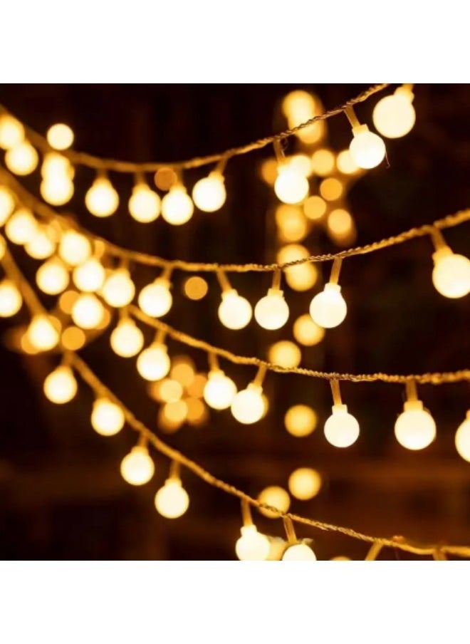 GGEROU Globe String Lights, 12M/39ft 100 LED Fairy Lights Solar Powered, 8 Modes Outdoor Indoor with Remote & Timer, Warm White  - Image 1