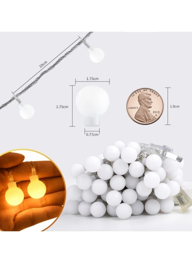 GGEROU - Globe String Lights, 12M/39ft 100 LED Fairy Lights Solar Powered, 8 Modes Outdoor Indoor with Remote & Timer, Warm White - Image 1