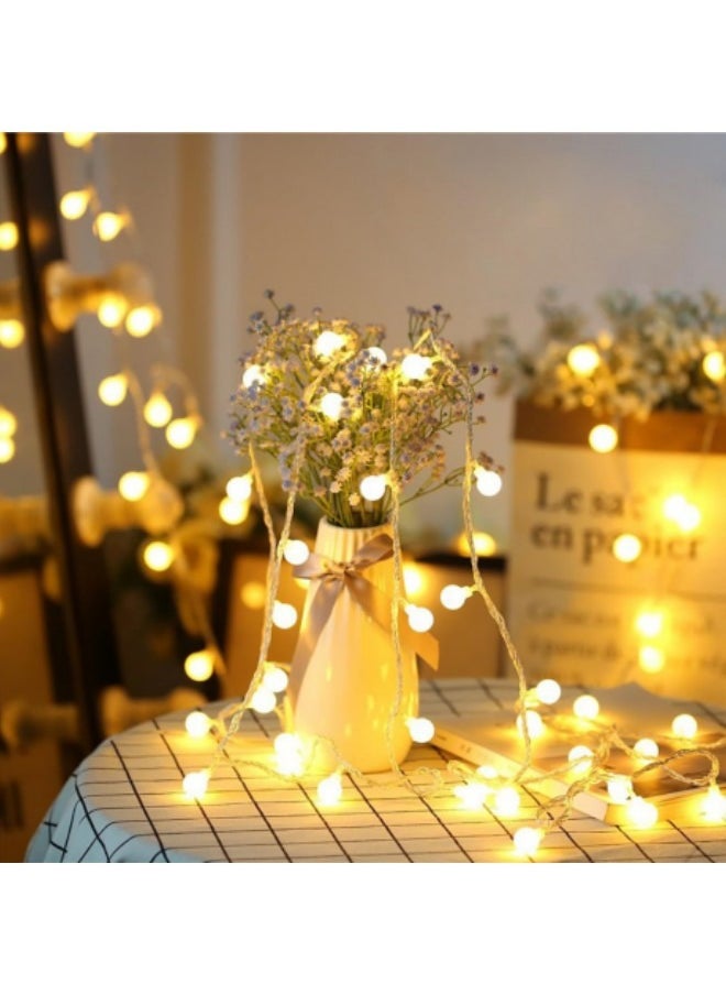 GGEROU Globe String Lights, 12M/39ft 100 LED Fairy Lights Solar Powered, 8 Modes Outdoor Indoor with Remote & Timer, Warm White  - Image 2
