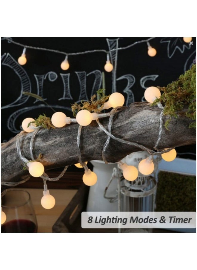 GGEROU Globe String Lights, 12M/39ft 100 LED Fairy Lights Solar Powered, 8 Modes Outdoor Indoor with Remote & Timer, Warm White  - Image 5