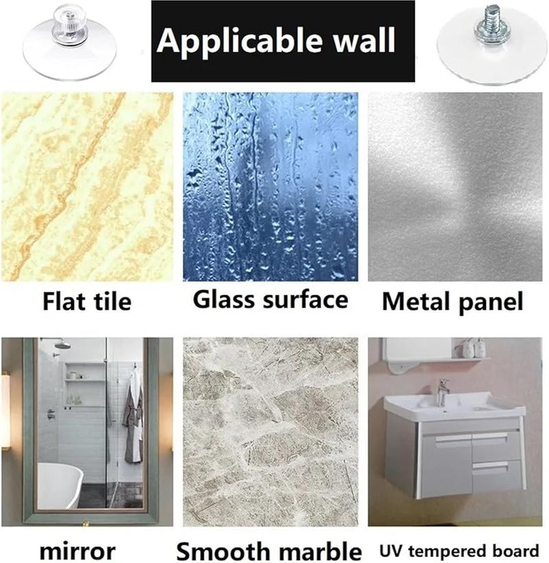 80 قطعة من خطاطيف كؤوس الشفط الشفافة القوية مقاس 1-26 بوصة للزجاج والحائط والنافذة والسيارة والحمام - Image 4