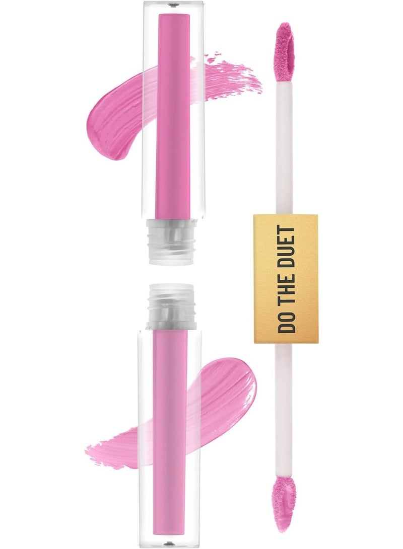Swiss Beauty Select Do The Duet Lipstick | Matte Liquid Lipstick + Tinted Gloss | Infused with Vitamin E and Jojoba Oil | Shade-French Rose, 3ml | - Image 1
