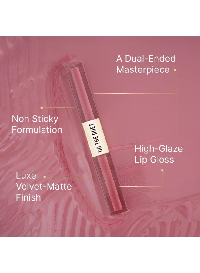 Swiss Beauty Select Do The Duet Lipstick | Matte Liquid Lipstick + Tinted Gloss | Infused with Vitamin E and Jojoba Oil | Shade-French Rose, 3ml | - Image 2