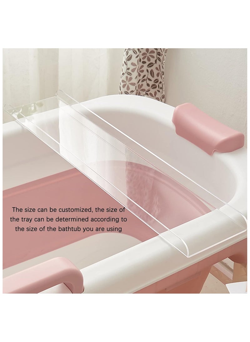 TPGP Acrylic Bathtub Caddy Tray - Rectangular Clear Acrylic Serving Tray, Modern Minimalist Organizer for Bedside, Bathroom, Cosmetics, Jewelry, Toiletries Storage Countertop - Image 3