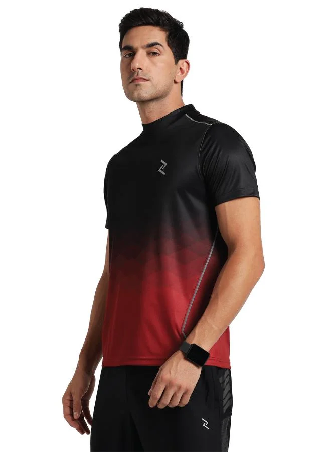ZAECY Men's Mock-Neck Short-Sleeve T-shirt