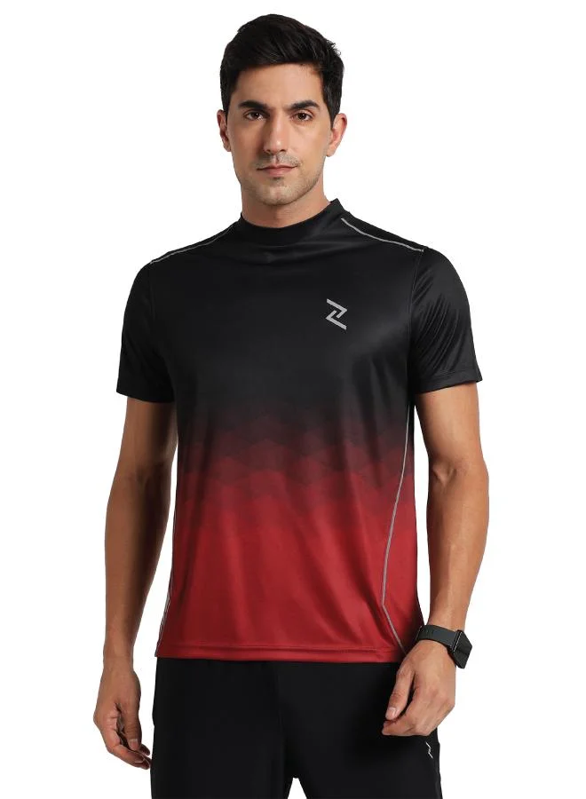 زيسي تيشيرت رجالي برقبة عالية وأكمام قصيرة