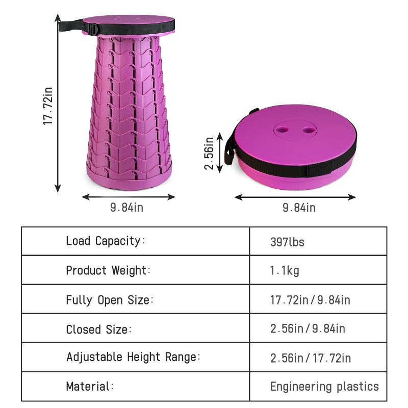ZTMT Portable & Lightweight Foldable Camping Chair for Adults, Heavy Duty Folding Stool with Adjustable Shoulder Strap, Perfect for Picnic, Beach, Backyard, and Sporting Events, Max Weight 400lbs - Image 3
