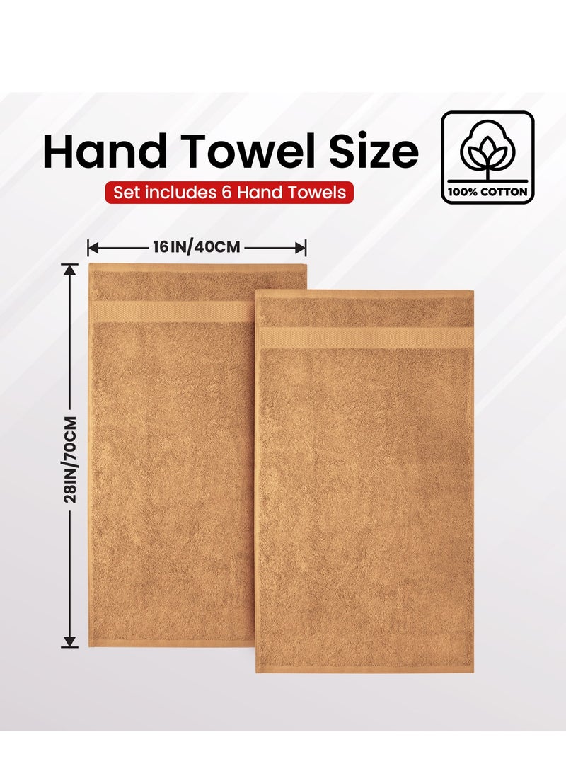 Infinitee Xclusives Premium Sand Hand Towels - Pack of 6, 40 x 70 cm Bathroom Hand Towel Set, Hotel & Spa Quality Hand Towels for Bathroom, Highly Absorbent and Super Soft Bathroom Towels by Infinitee Xclusives  - Image 2
