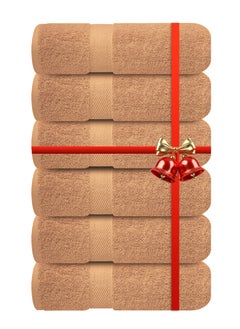 Infinitee Xclusives Premium Sand Hand Towels - Pack of 6, 40 x 70 cm Bathroom Hand Towel Set, Hotel & Spa Quality Hand Towels for Bathroom, Highly Absorbent and Super Soft Bathroom Towels by Infinitee Xclusives  - Image 1