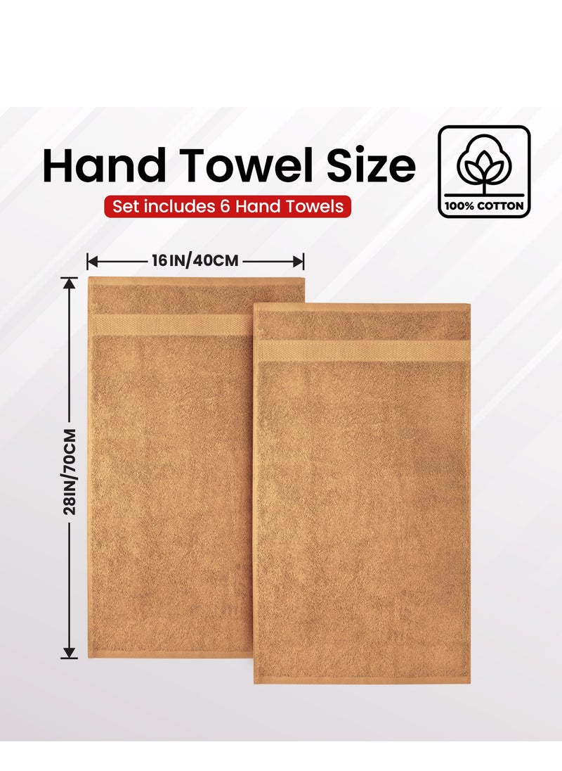Infinitee Xclusives Premium Sand Hand Towels - Pack of 6, 40 x 70 cm Bathroom Hand Towel Set, Hotel & Spa Quality Hand Towels for Bathroom, Highly Absorbent and Super Soft Bathroom Towels by Infinitee Xclusives  - Image 3