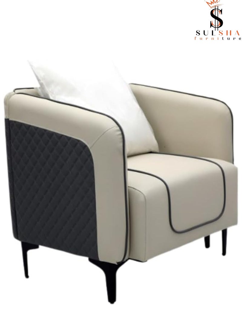 SULSHA Sulsha New High Quality Office Sofa Leisure Design Office Waiting Sofa Lounge Area Sofa | 5-Seater Modern Reception Sofa 1+3 (Beige & Dark Grey Color) - Image 3