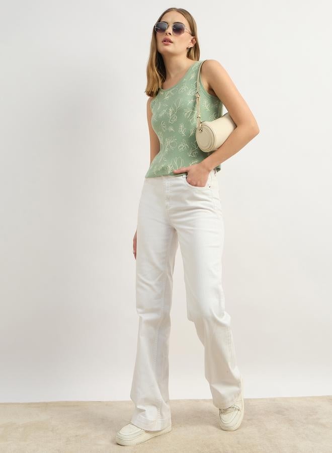 Styli All-Over Floral Print Round Neck Sleeveless Top - Image 1