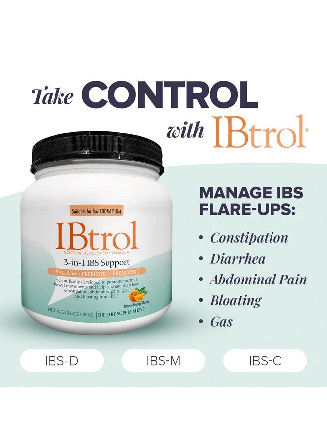 Medtrition IBtrol® 3-in-1 IBS Gut Health Supplement with Psyllium, Prebiotic and Probiotics, Manages IBS Symptoms, Gas, Bloating, Diarrhea, Constipation, Abdominal Pain 60 Servings (Natural Orange Flavor) - Image 3
