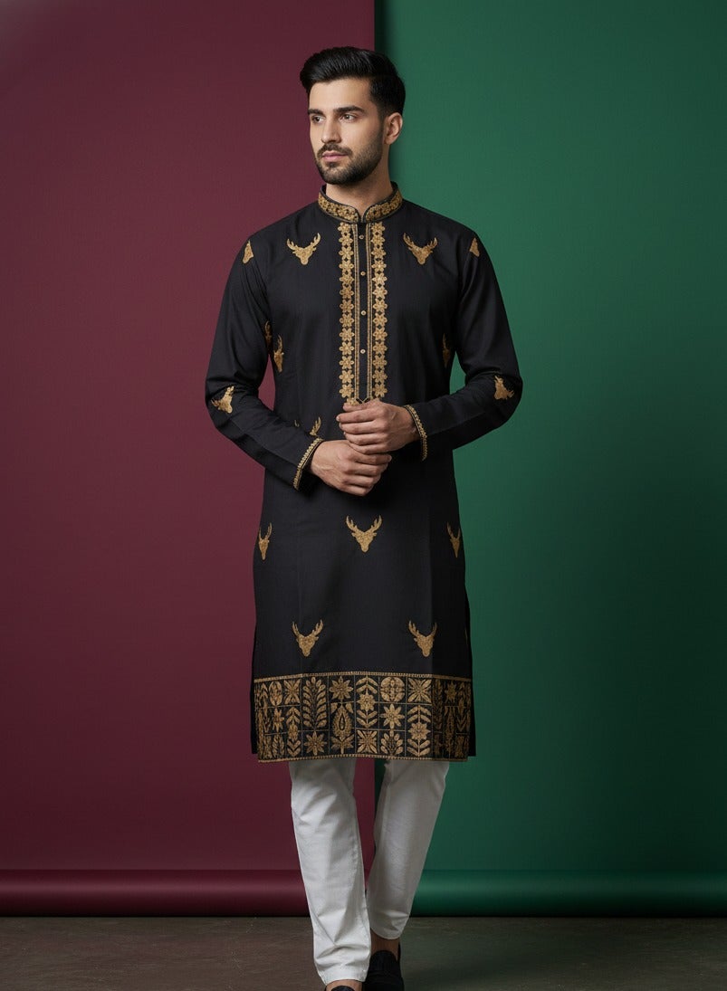The black majesty kurta set — Kurta Sets | Lehar Clothing UAE