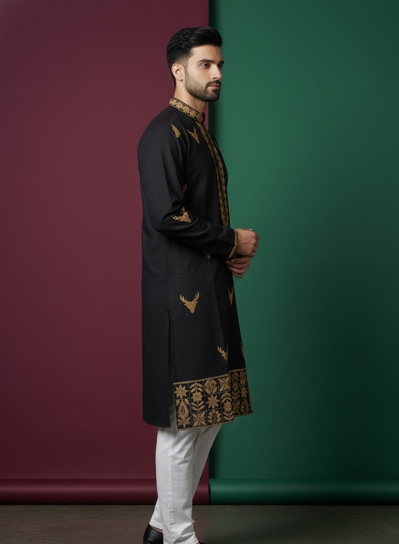 The black majesty kurta set — Kurta Sets — view 2 | Lehar Clothing UAE