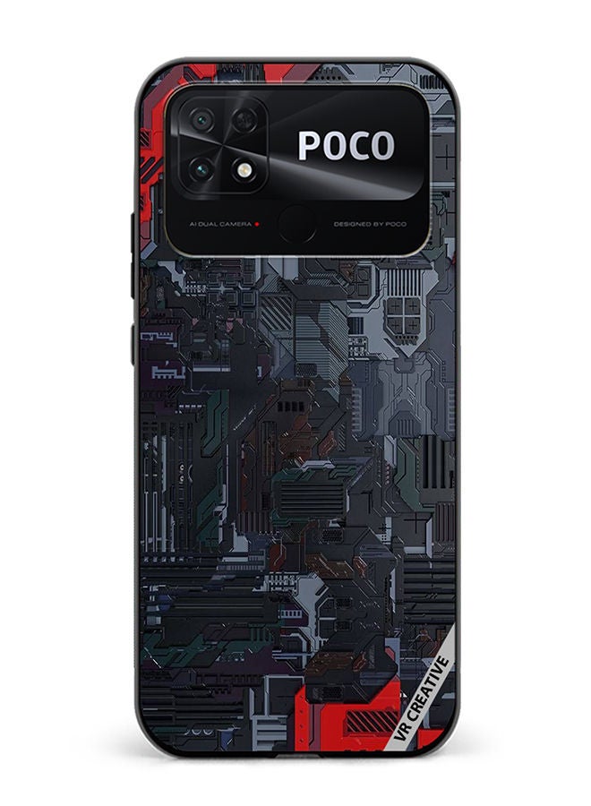 VR CREATIVE Protective Case Cover For Xiaomi Poco C40 Tech Design Multicolour - Image 1