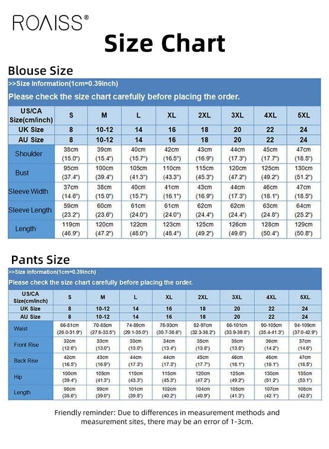 roaiss 2PCS Women's Muslim Arabic Style Two Piece Set with Pockets Spring and Autumn Long-Sleeved Shirts and Trousers, Fashionable and Casual Button-Front Elasticated Waistband Khaki - Image 4
