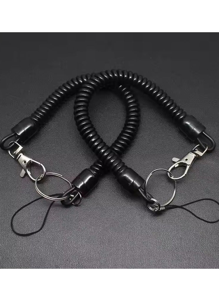 Goolsky Spring Coil Leash Rope, Safety Rope, Elastic Wrist Strap, Lobster Buckle, Keychain Ring, Carabiner  - Image 2