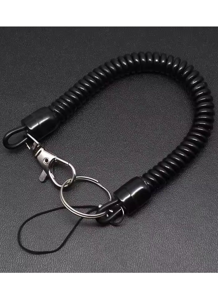 Goolsky Spring Coil Leash Rope, Safety Rope, Elastic Wrist Strap, Lobster Buckle, Keychain Ring, Carabiner  - Image 3