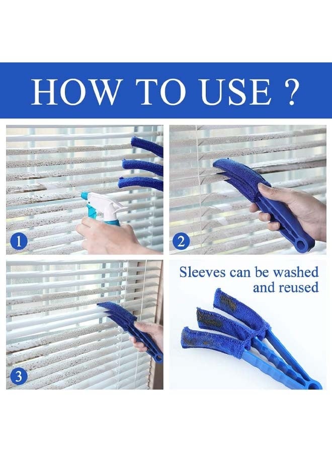 Venetian Blind Cleaner Brush with 5 Microfiber Sleeves for Blinds & Air Conditioners - Image 3