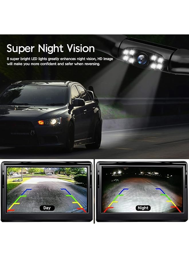 Hd Backup Camera, License Plate Rear View Camera, 170° View, Waterproof, Rear View Reverse Camera, Night Vision Back Up Camera Systems For Cars, Trucks, Pickup, Suvs, Trailer - Image 2