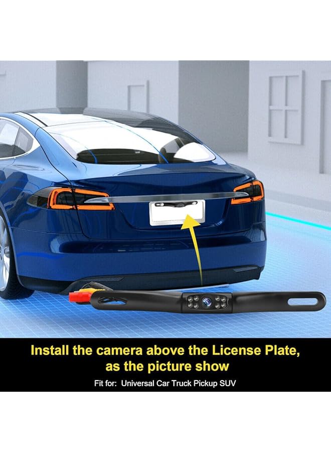 Hd Backup Camera, License Plate Rear View Camera, 170° View, Waterproof, Rear View Reverse Camera, Night Vision Back Up Camera Systems For Cars, Trucks, Pickup, Suvs, Trailer - Image 3