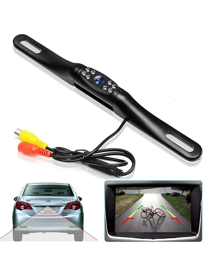 Hd Backup Camera, License Plate Rear View Camera, 170° View, Waterproof, Rear View Reverse Camera, Night Vision Back Up Camera Systems For Cars, Trucks, Pickup, Suvs, Trailer - Image 1