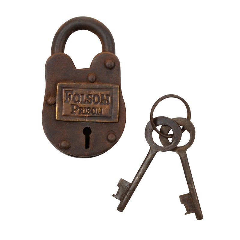 Artisan Owl Cast Iron Folsom Prison Padlock with 2 Working Keys Rustic Antique Finish VintageStyle Collectible Hardware for Home Decor - Image 2