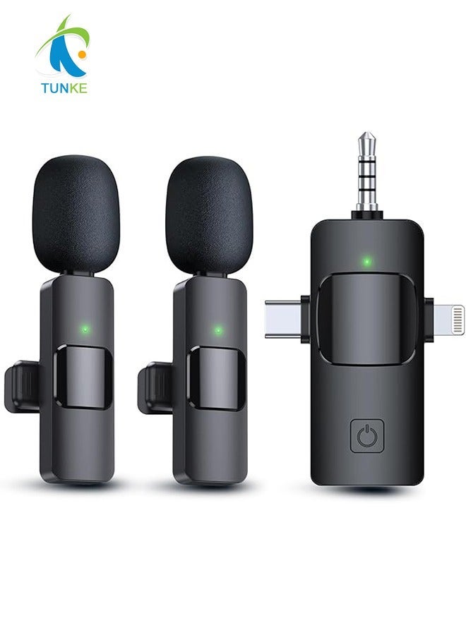 general 3 in 1 Wireless Lavalier Microphones for iPhone, iPad, Android, Camera, USB-C Microphone, 7-Hour Battery, Mini Microphone with Noise Reduction for Video Recording, Vlog, YouTube, TikTok - Image 1