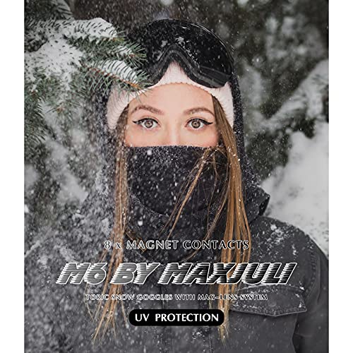 MAXJULI Ski Goggles Men WomenOTG Snow Goggles with Magnetic Interchangeable AntiFog HD Lens UV Protection Black FrameGray Lens - Image 3