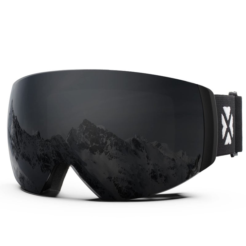 MAXJULI Ski Goggles Men WomenOTG Snow Goggles with Magnetic Interchangeable AntiFog HD Lens UV Protection Black FrameGray Lens - Image 2