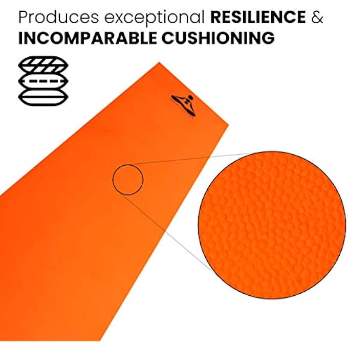 STAG Yoga Mantra Plain Orange Mat (6 Mm) With Bag | Home And Gym Use For Men And Women | With Cover | For Yoga, Pilates, Exercises - Image 4