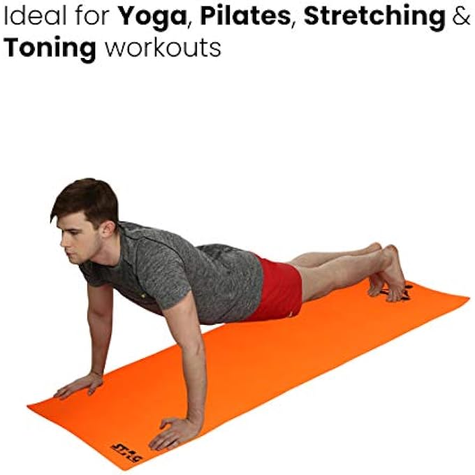 STAG Yoga Mantra Plain Orange Mat (6 Mm) With Bag | Home And Gym Use For Men And Women | With Cover | For Yoga, Pilates, Exercises - Image 5