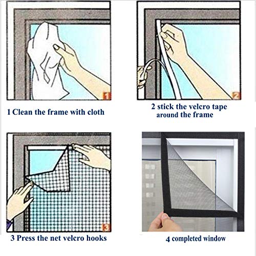 Mesh Masters Mosquito net for Window 1 Year Guarantee 4feet/5feet(120cm/150cm) 47inch/59inches(Black Color) with Stitching - Image 4