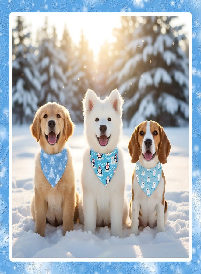 Kacctyen 200 Pcs Winter Dog Bandanas Bulk Snowflake Snowman Penguin Bear Scarfs Adjustable Washable Pet Bibs Holiday Pet Costume Accessories for Small Medium Large Dogs Cats Grooming Supplies - Image 5