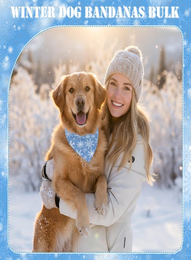 Kacctyen 200 Pcs Winter Dog Bandanas Bulk Snowflake Snowman Penguin Bear Scarfs Adjustable Washable Pet Bibs Holiday Pet Costume Accessories for Small Medium Large Dogs Cats Grooming Supplies - Image 3